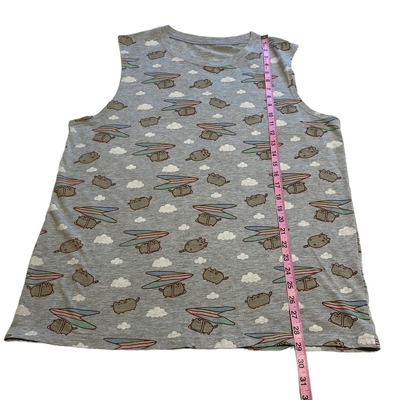 🌷3/$15🌷Pusheen The Cat All Over Print Sleeveless Tank Top - Picture 6 of 8
